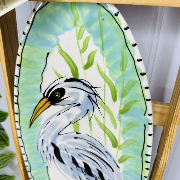 Vintage 16” Table Arts Large Oval Serving Platter Heron Debra Cherniawsky 1996 - Picture 5 of 15